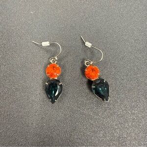 Sorrelli Silver and Orange Teardrop Earrings